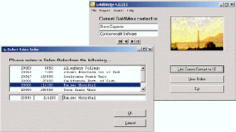 2 screens from the GoldBridge application