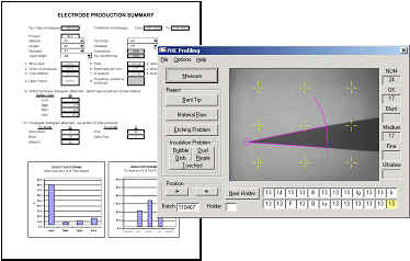 Screen and Excel printout from Machine Vision application